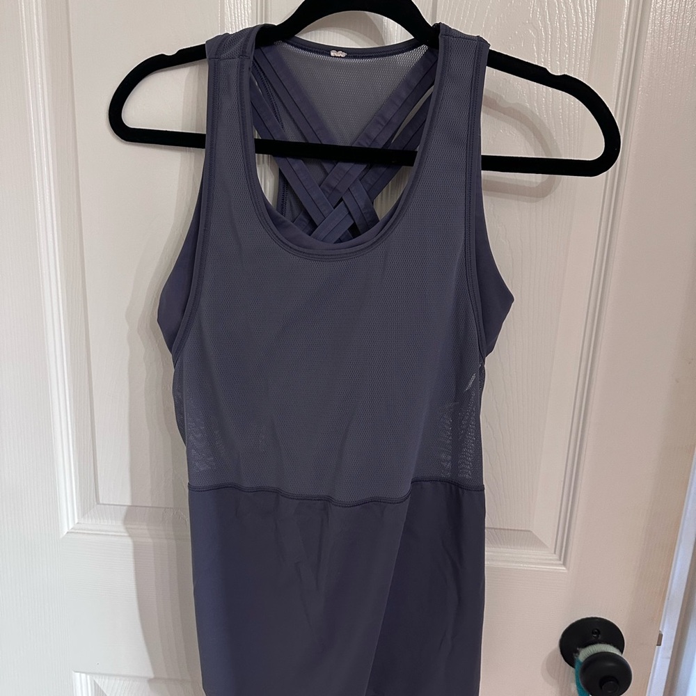 lululemon athletica Purple Crisscross Back Tank Top/built in bra